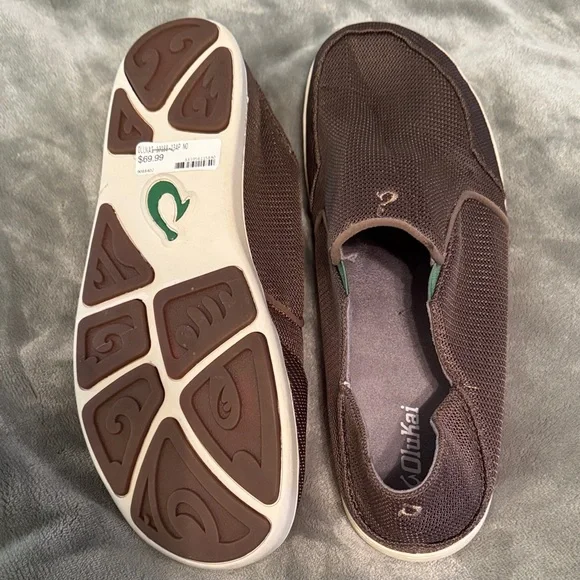 OluKai Dark Brown Casual Slip-Ons - Picture 2 of 4